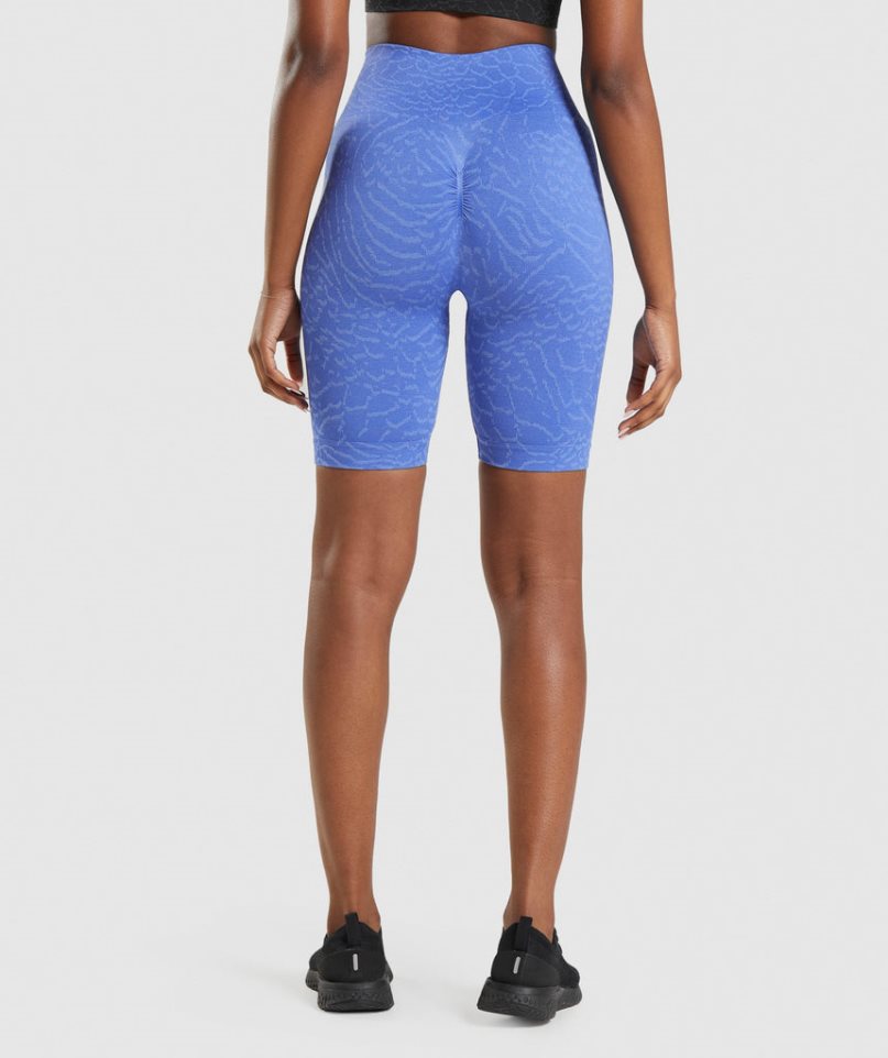 Women's Gymshark Adapt Animal Seamless Cycling Shorts Blue | NZ 0WVPFZ